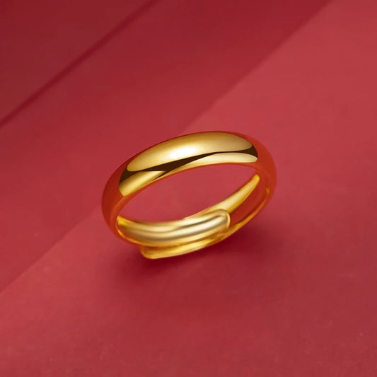 Luckacco Gold Color Open Mouth Ring Vietnamese Sand Gold Plated Double Heart Women's Love Rings Anillos De Acero Inoxidables Кольца