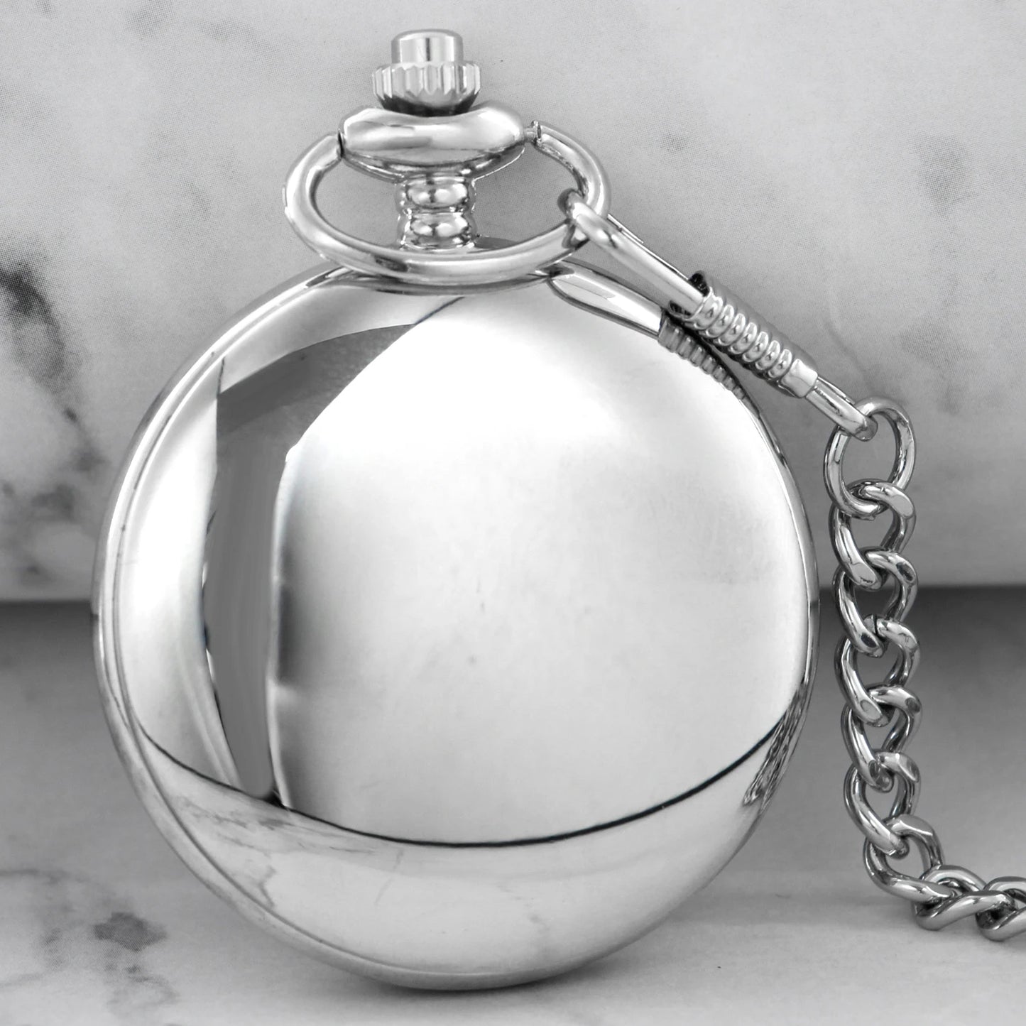 luckacco all hunters retro silver smooth quartz pocket watch for men women steampunk necklace with chain