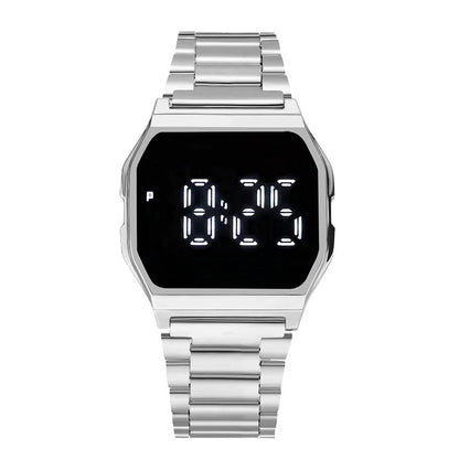 Luckacco Luxury Gold Silver Sports Military Watches Men Women LED Digital Wristwatches Retro F91W Steel Band Electronic Watch Wrist Clock