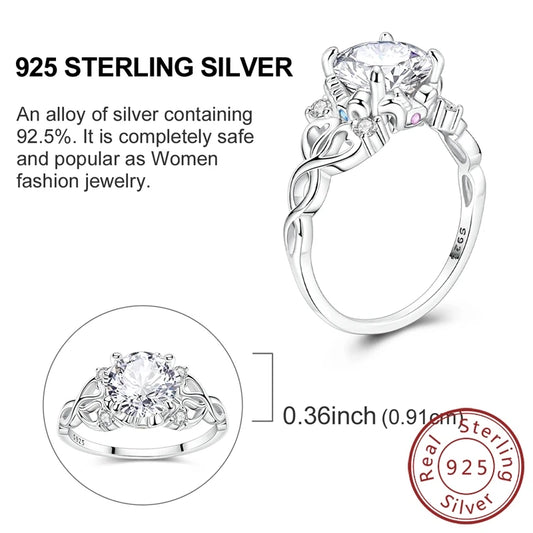 Luckacco New 925 Sterling Silver Rings Gold Heart Bow Adjustable Open Closed Ring Suitable for Women Stacking Ring Fashion Jewelry Gift