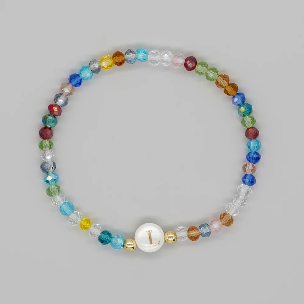 luckacco go2boho crystal shell letter a-z bracelets for women boho summer beach lucky fashion trend jewelry accessories surprise gifts