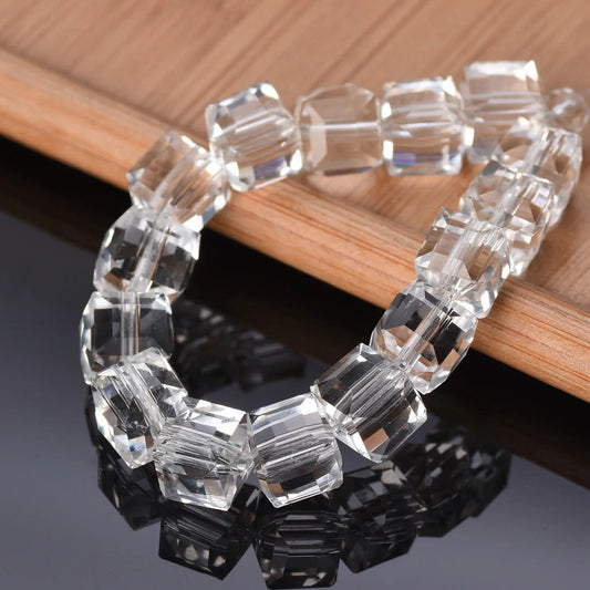 Luckacco 3mm 4mm 6mm 8mm 10mm Cube Square Faceted Czech Crystal Glass Loose Crafts Beads  Lot for Jewelry Making DIY Part 1