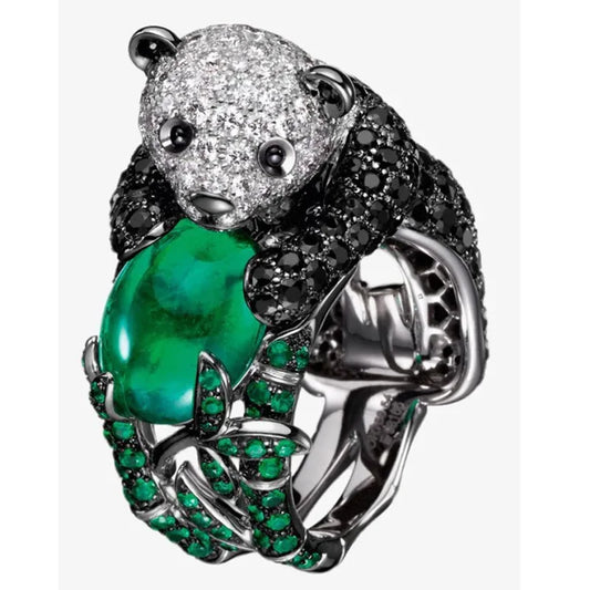 Luckacco Exquisite Unique Spider Fog Finger Rings for women Shiny CZ Crystals Stone Animal  Rings Female Anel accessories gifts