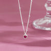 Luckacco 925 Sterling Silver Zircon Heart Interlocking Necklaces For Women Luxury Quality Jewelry Gift Female  Items
