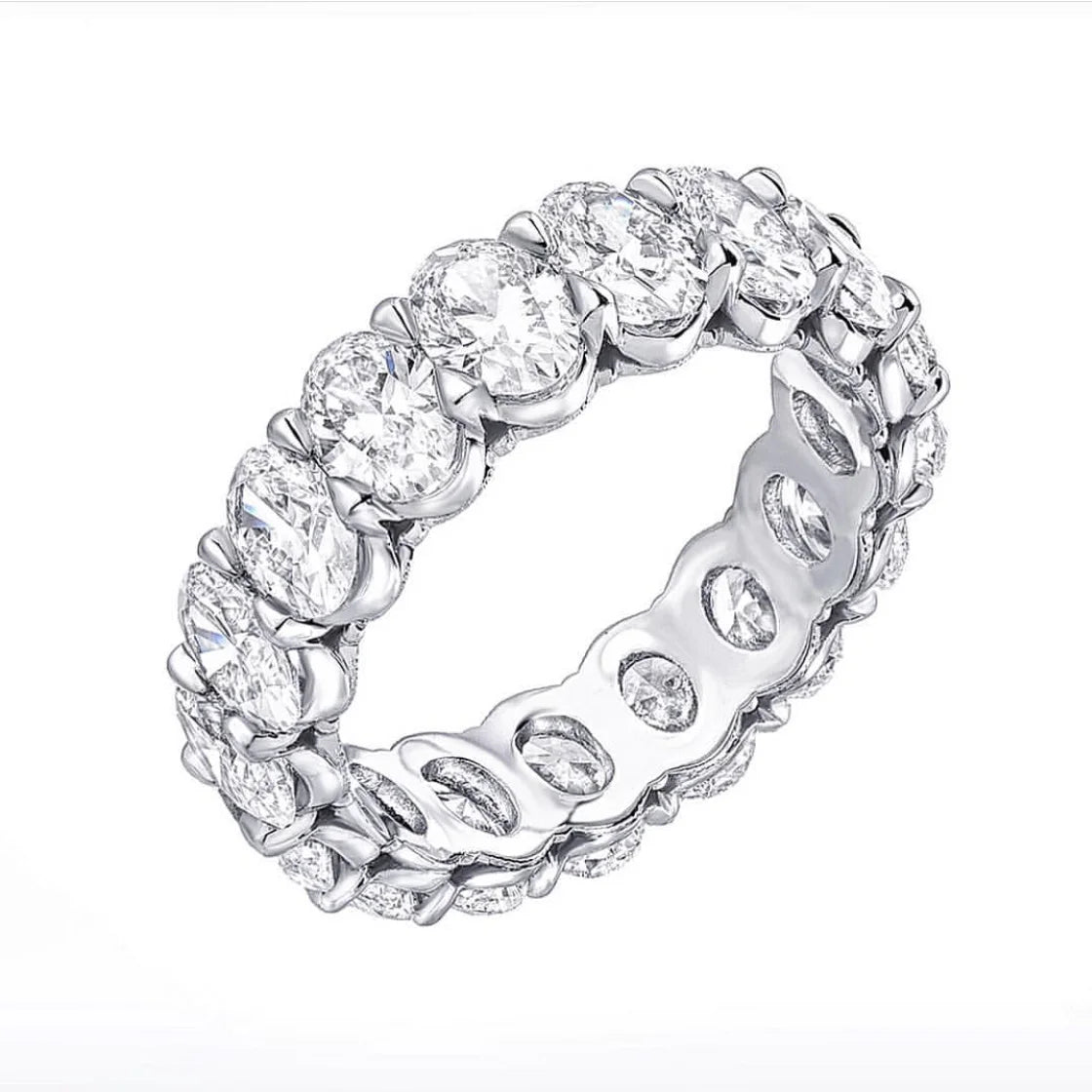 luckacco luxury 925 sterling silver oval square simulated diamond rings finger for cocktail engagement wedding women jewelry