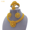 Luckacco XUHUANG Luxury Flower Necklace Sets For Women Wedding Dubai Gold Plated African Jewelry Set Indian Jewellery Anniversary Gifts