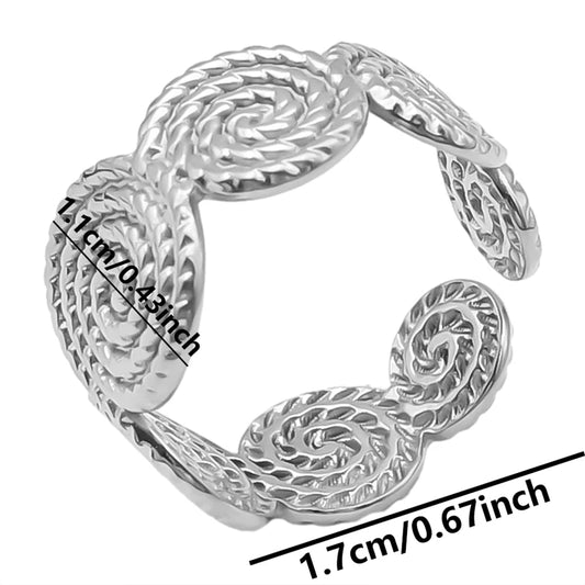 Luckacco 1pc Stylish Marine Jewelry Ocean Sea Animals Conch Starfish Shell Ring Stainless Steel Jellyfish Scallop Rings Women Charm Gift