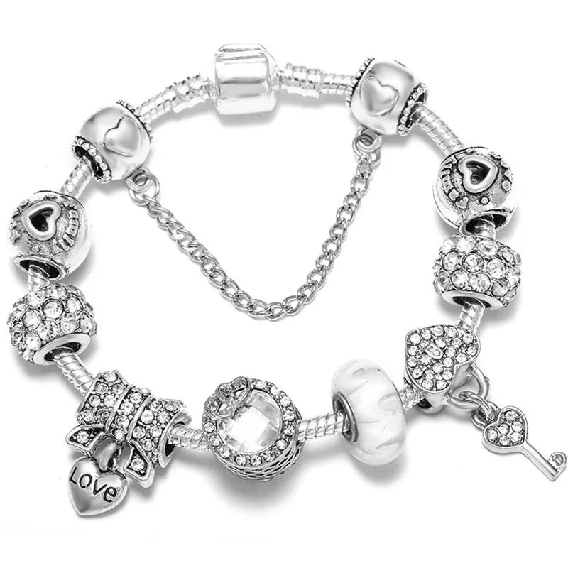 luckacco 16cm-21cm luxury cutterfly snake chain bracelet fit diy brand bracelets for women men jewelry gift 2024 new trend 41 styles