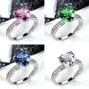 Luckacco Romantic Pink Heart shaped Ring for Female Cubic Zirconia Bridal Wedding Party  with Minimalist Fashion Jewelry Accessories