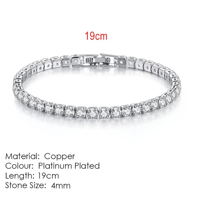 luckacco fashion multicolor tennis bracelet for women 2.5/3/4/5mm zirconia charm designer tennis chain men bracelet wedding jewelry kc128