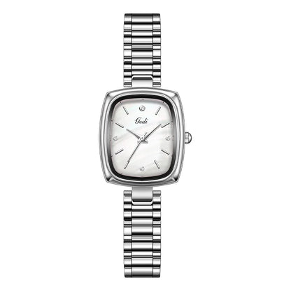 Luckacco Bracelet Watch Retro TV niche high-end Gold Watches steel strip Waterproof Small Dial Women's Fashion Quartz Clock Wristwatches