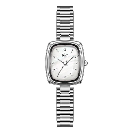 Luckacco Bracelet Watch Retro TV niche high-end Gold Watches steel strip Waterproof Small Dial Women's Fashion Quartz Clock Wristwatches