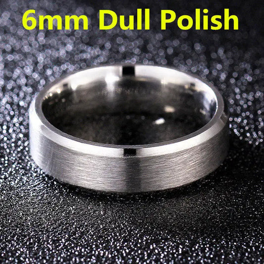 Luckacco 4-8mm Dull Polish Silver Color Titanium Ring For Men and Women Personalized Ring Customize Engraved