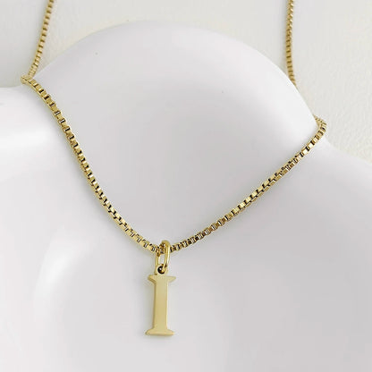 Luckacco Initial necklace letter pendant chamrs stainless steel Necklace jewelry Women's Necklace Box Chain Choker woman trend 2025 gift