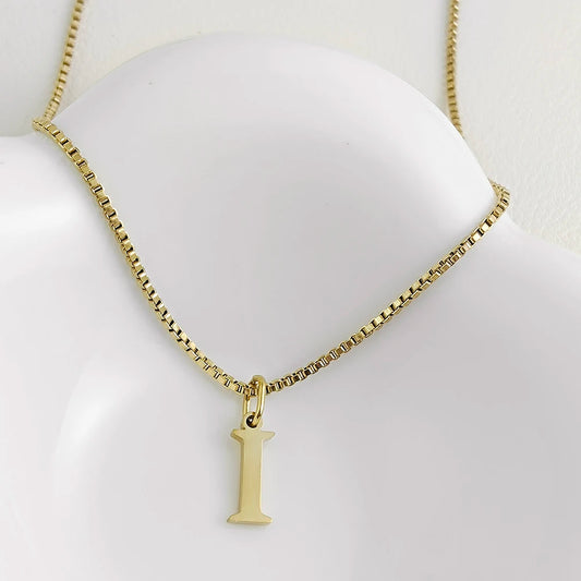 Luckacco Initial necklace letter pendant chamrs stainless steel Necklace jewelry Women's Necklace Box Chain Choker woman trend 2025 gift