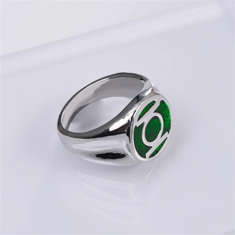 luckacco comics super hero ring green lantern rings movie same popular jewelry men women party dating jewellery  festival gift