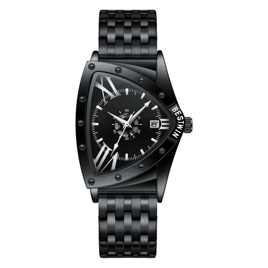 Luckacco Men Watches Unique Design Top Brand Luxury Men's Wrist Watches Quartz Wristwatch Fashion Male Clock Stainless Steel Band