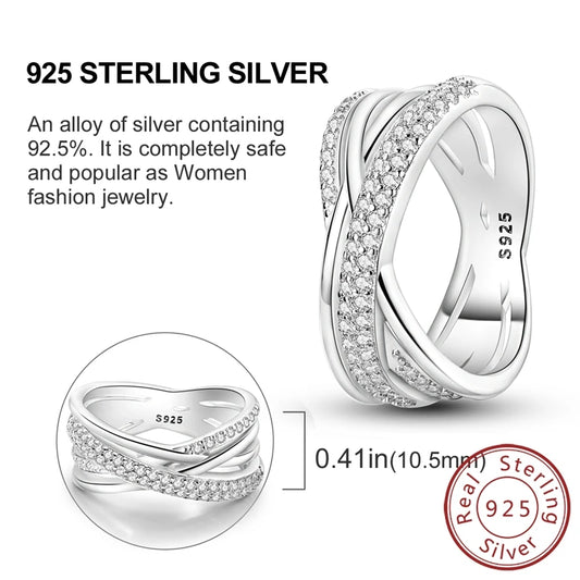 Luckacco New 925 Sterling Silver Rings Gold Heart Bow Adjustable Open Closed Ring Suitable for Women Stacking Ring Fashion Jewelry Gift
