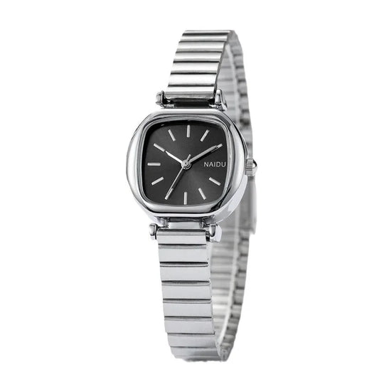 Luckacco Brand Small Square Ladies Watches Adjustable Stainless Steel Strap Quartz Wristwatches for Women Fashion Luxury Gift Clock