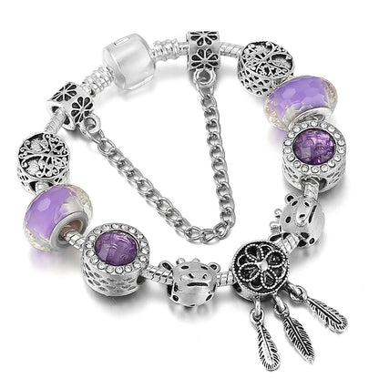 Luckacco BAOPON New Fashion Life Of Tree Crystal Charm Bracelet Fit Green Color Snake Chain Brand Bracelets & Bangles for Women Jewelry