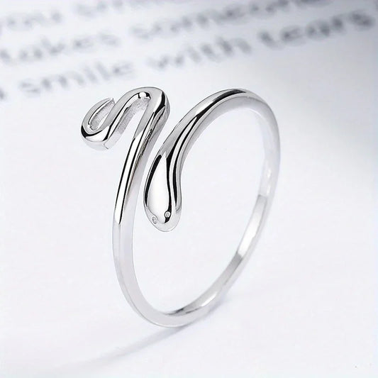 Luckacco Fashion Accessories Green Color Leaves and Twig Wrap Around Ring Silver Color Nature Inspired Fine Jewelry for Women Adjustable