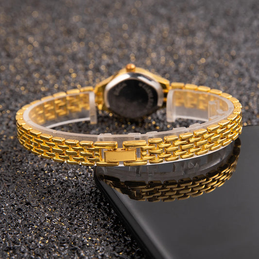 Luckacco Women Bracelet Watch Mujer Golden Relojes Small Dial Quartz Leisure Popular Wristwatch Hour Female Ladies Elegant Relogio Clock