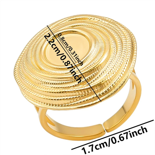 Luckacco Oval Square Leaf Heart Sun Base Open Adjustable Ring DIY Rhinestone Oil Drop Stainless Steel Rings For Women Men Jewelry Bagues