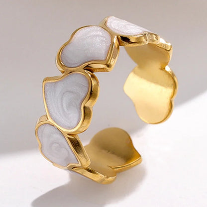 Luckacco Retro Gold Color Double Oil Drip Open Rings for Women Luxury Irregular Adjustable Finger Ring 2025 New Trendy Wedding Jewelry