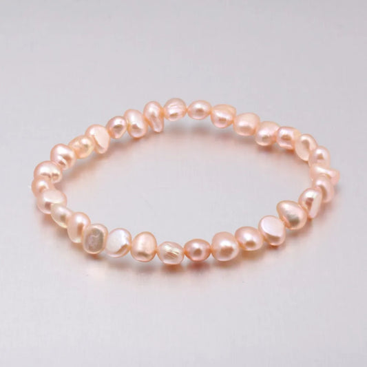 Luckacco High Quality 6-7 mm Freshwater Irregular Pearl Bracelets Natural Pearl Bracelet for Women Pearl Bracelet