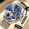Luckacco POEDAGAR Luxury Men Watch Top Original Waterproof Luminous Chronograph Man Wristwatch Stainless Steel Quartz Men's Watches Reloj