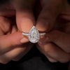 Luckacco Luxury Crystal Water Drop Zircon Rings For Women Silver Plated Stainless Steel  Wedding Anniversary Gift Party Trendy Jewelry