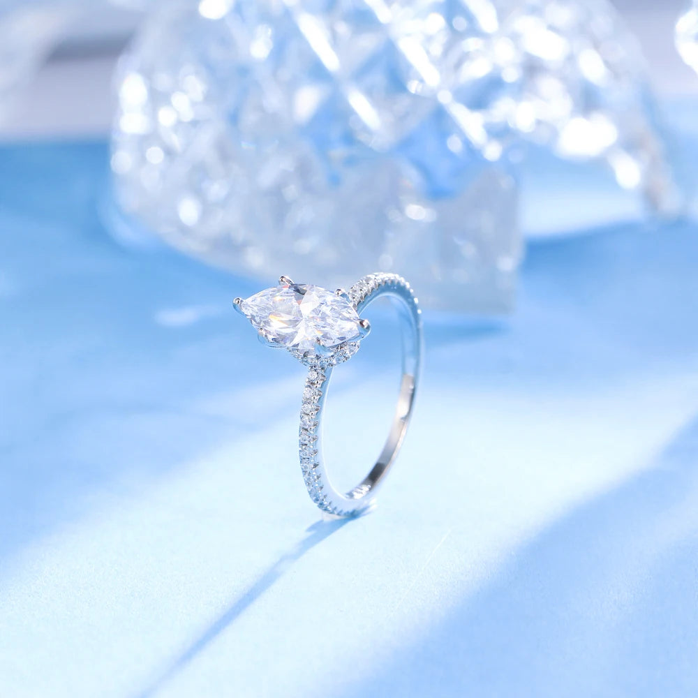 luckacco qoolady fashion 925 sterling silver marquise cut cubic zircon dazzling wedding engagement rings for women fine jewelry se012