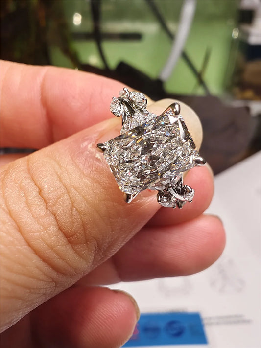 Luckacco PT950 Platinum Solid Real Gold Vine Twigs IGI3CT RADIANT MARQUISE Lab Grow Diamond wedding diamond engagement ring Fine jewelry