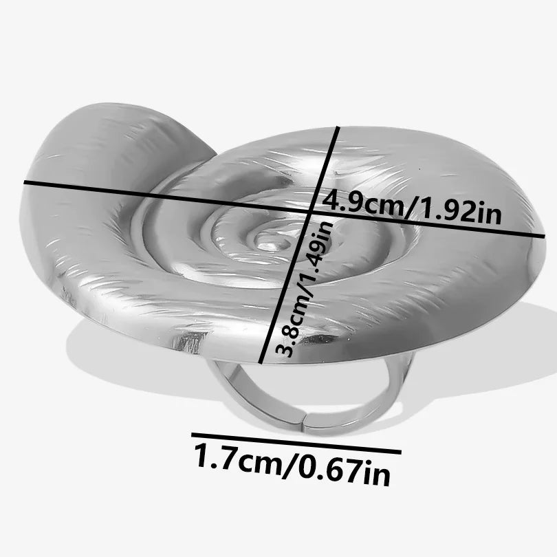 luckacco 1pc stylish marine jewelry ocean sea animals conch starfish shell ring stainless steel jellyfish scallop rings women charm gift