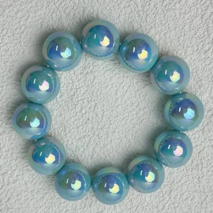 Luckacco European and American contrasting color laser beaded resin bracelet Beads 16mm D