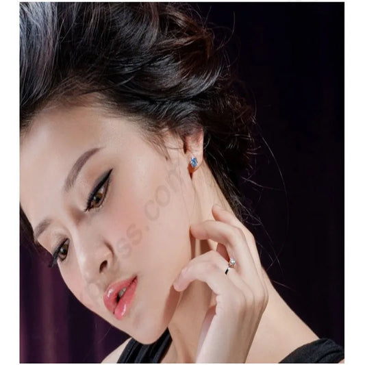 Luckacco Elegant Classic Real 925 Sterling Silver Finger Rings Jewelry Crystal Cubic Zircons 6 Claws Women Wedding Anillos