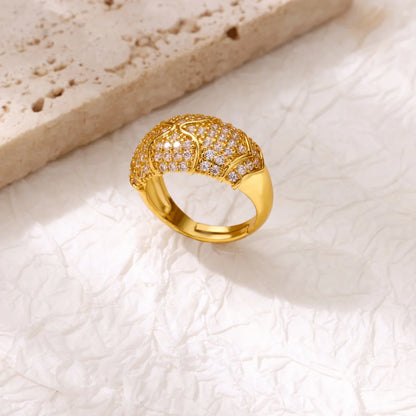 Luckacco Luxury Gold Plated Stainless Steel Geometry Rings For Women Men Open Adjustable Charm Finger Ring Wedding Party Fashion Jewelry