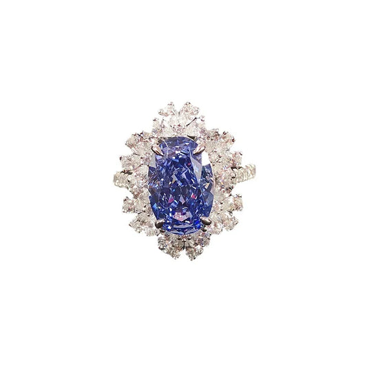 Luckacco Women's PT950 Platinum 4.5-Carat High-Carbon Diamond Ring: Minimalist Style Vine-wrapped with shell inlay, fresh for daily looks