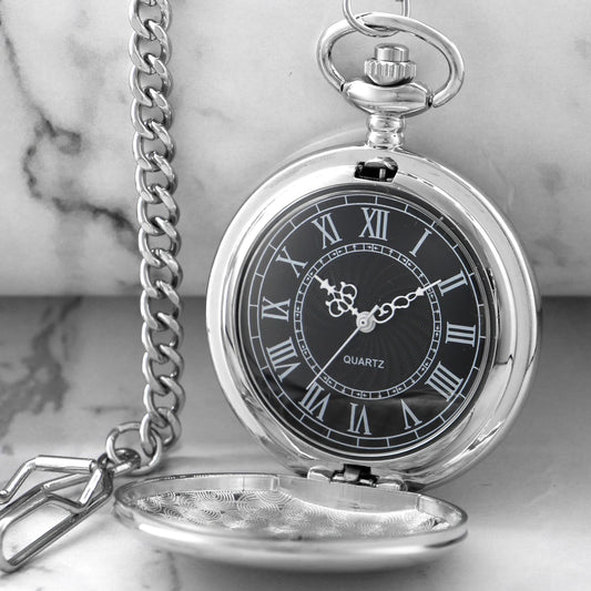 Luckacco All Hunters Retro Silver Smooth Quartz Pocket Watch For Men Women Steampunk Necklace With Chain