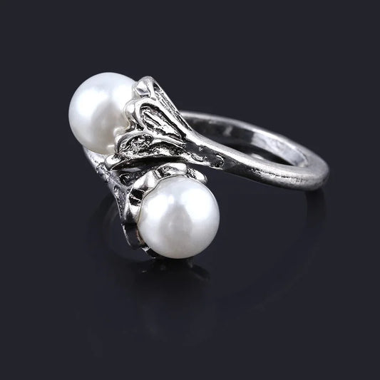 Luckacco Daenerys Targaryen Rings for Men Women Game of Thrones Vintage Beads Adjustable Ring Fans Party Jewelry Gift