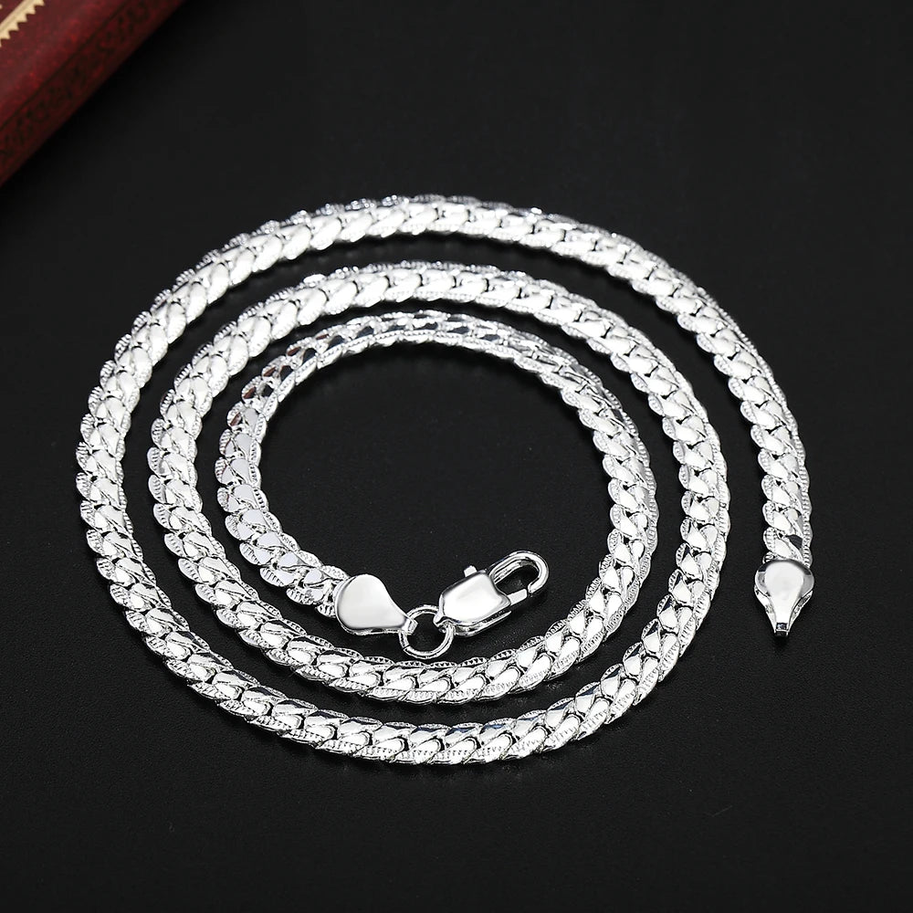 luckacco 20-60cm 925 sterling silver luxury brand design noble necklace chain for woman men fashion wedding engagement jewelry