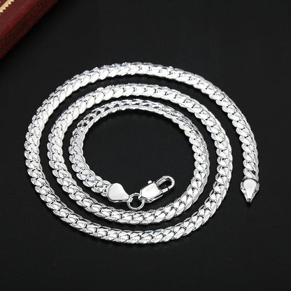 Luckacco 20-60cm 925 sterling Silver luxury brand design noble Necklace Chain For Woman Men Fashion Wedding Engagement Jewelry