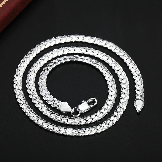 Luckacco 20-60cm 925 sterling Silver luxury brand design noble Necklace Chain For Woman Men Fashion Wedding Engagement Jewelry