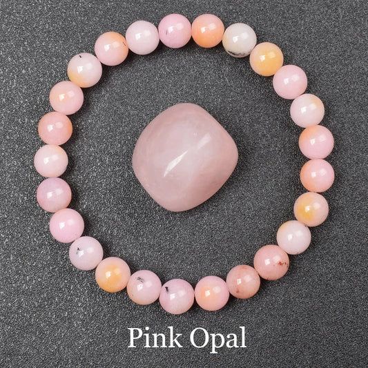 Luckacco Natural Aquamarins Quartzs Beads Bracelet Women Men 6mm 8mm Sky Blue Stone Round Bead Bracelet Elastic Rope Energy Jewelry Gift