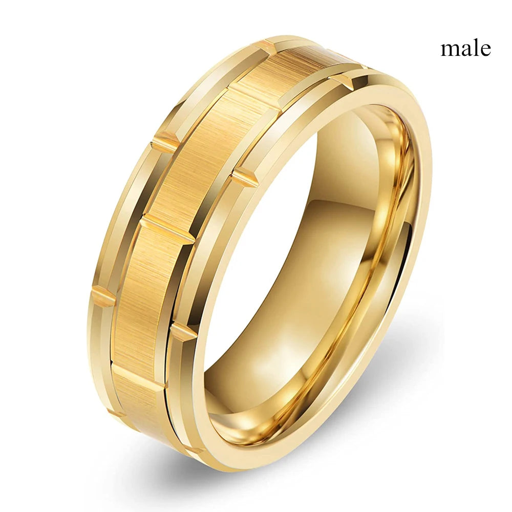 luckacco fashion couple rings romantic white rhinestones cz women rings set simpe men's stainless steel rings for couple wedding jewelry