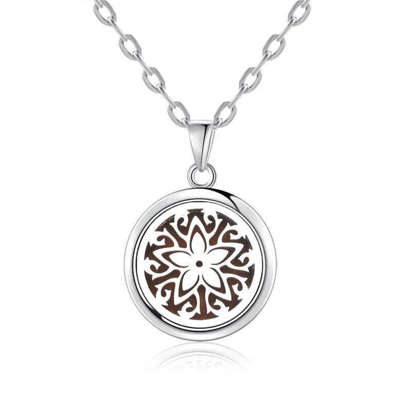 luckacco new tree of life aromatherapy necklace stainless steel essential oil diffuser amulet perfume locket pendant women jewelry gift