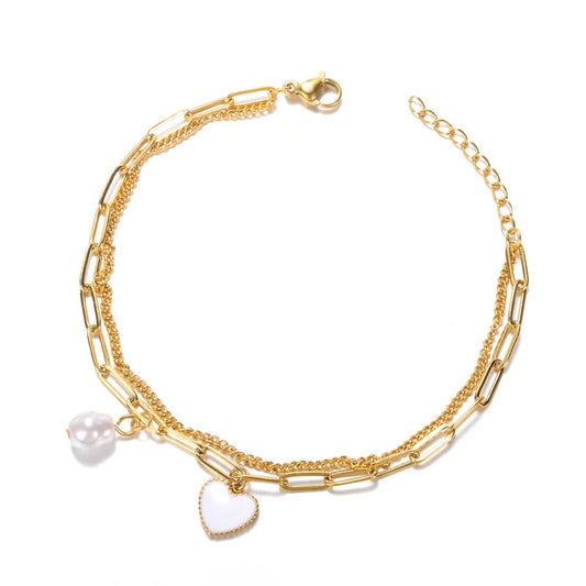 Luckacco Elegant Zircon Flowers Bracelet For Women Girls Charm Gold Color Stainless Steel Plant Bracelets Luxury Designer Jewelry Gifts
