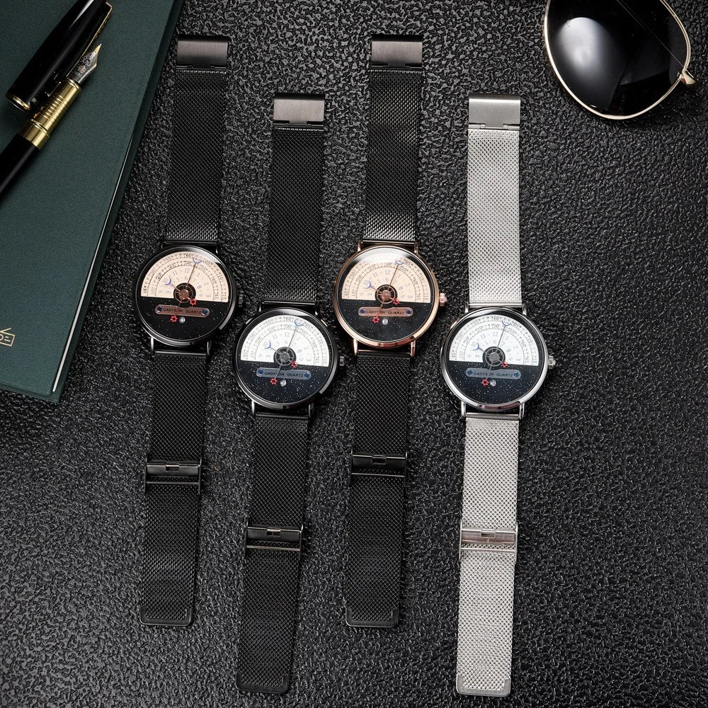 luckacco men's starry sky creativity calendar watches casual sport watch for men quartz wristwatch relogio masculino