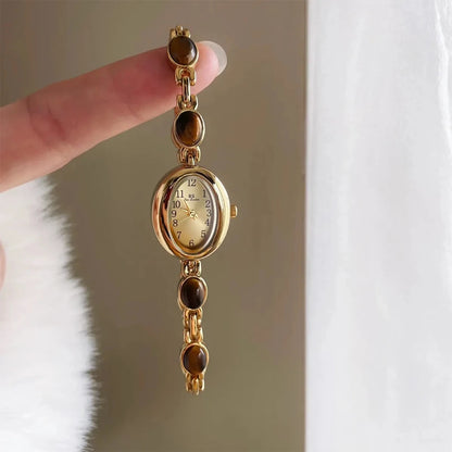 Luckacco BS Bee Sister Gold Oval Dial Watches For Women Vintage Alloy Quartz Woman Watch Fashion Casual Dress Women's Wristwatches
