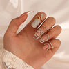 Luckacco New In 2023 Luxury Nail Ring Micro Paved Crystal Phalanx Finger Manicure Joint Cuticle Rings For Women Trend Jewelry